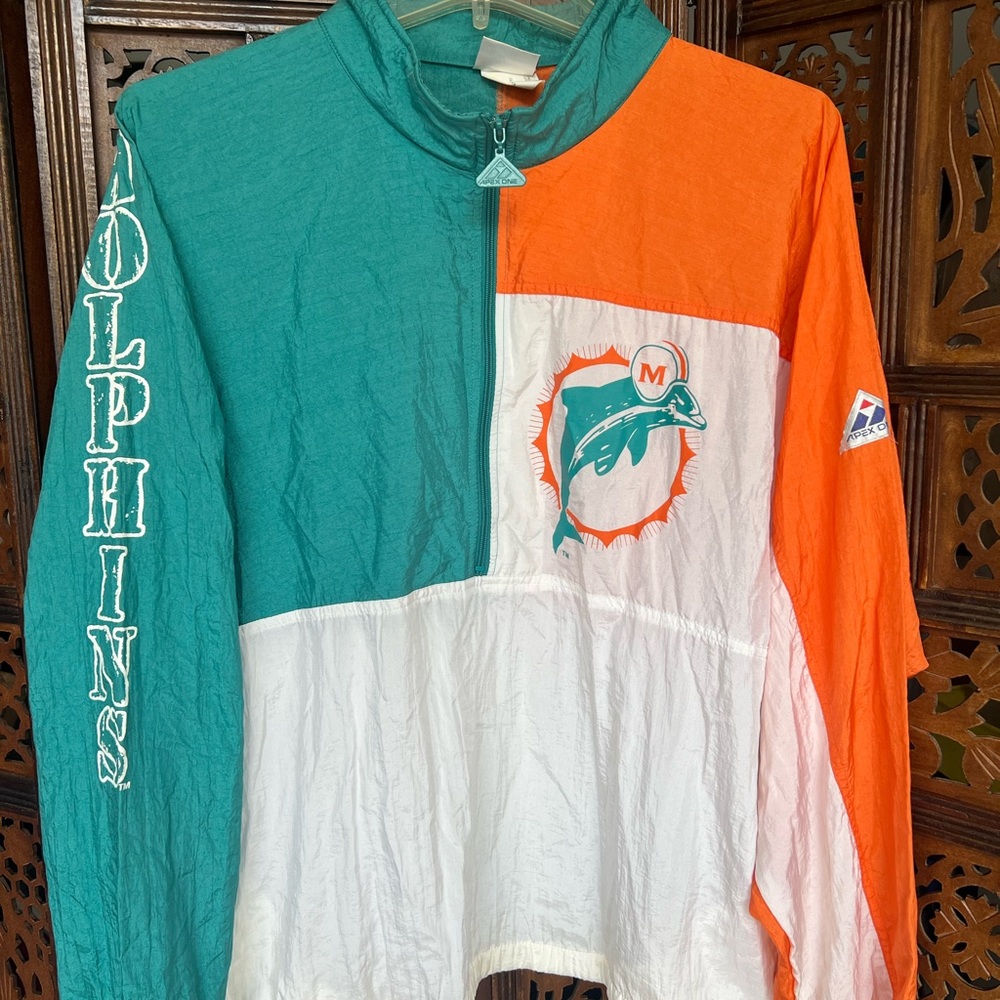 NFL Apex-One Vintage 90s Miami Dolphins Windbreaker